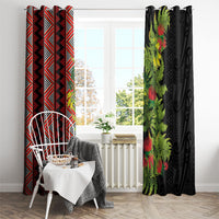 Maori Tukutuku Window Curtain with Ferns Pohutukawa and Kowhai Tribal Moko Patterns LT03 - Polynesian Pride