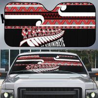 New Zealand Christmas Auto Sun Shade Funny Santa Claus Haka Dance with Tukutuku LT03 Multicolor - Polynesian Pride