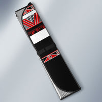 New Zealand Christmas Auto Sun Shade Funny Santa Claus Haka Dance with Tukutuku LT03 - Polynesian Pride