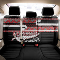 New Zealand Christmas Back Car Seat Cover Funny Santa Claus Haka Dance with Tukutuku LT03 - Polynesian Pride