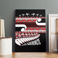 New Zealand Christmas Canvas Wall Art Funny Santa Claus Haka Dance with Tukutuku LT03 - Polynesian Pride