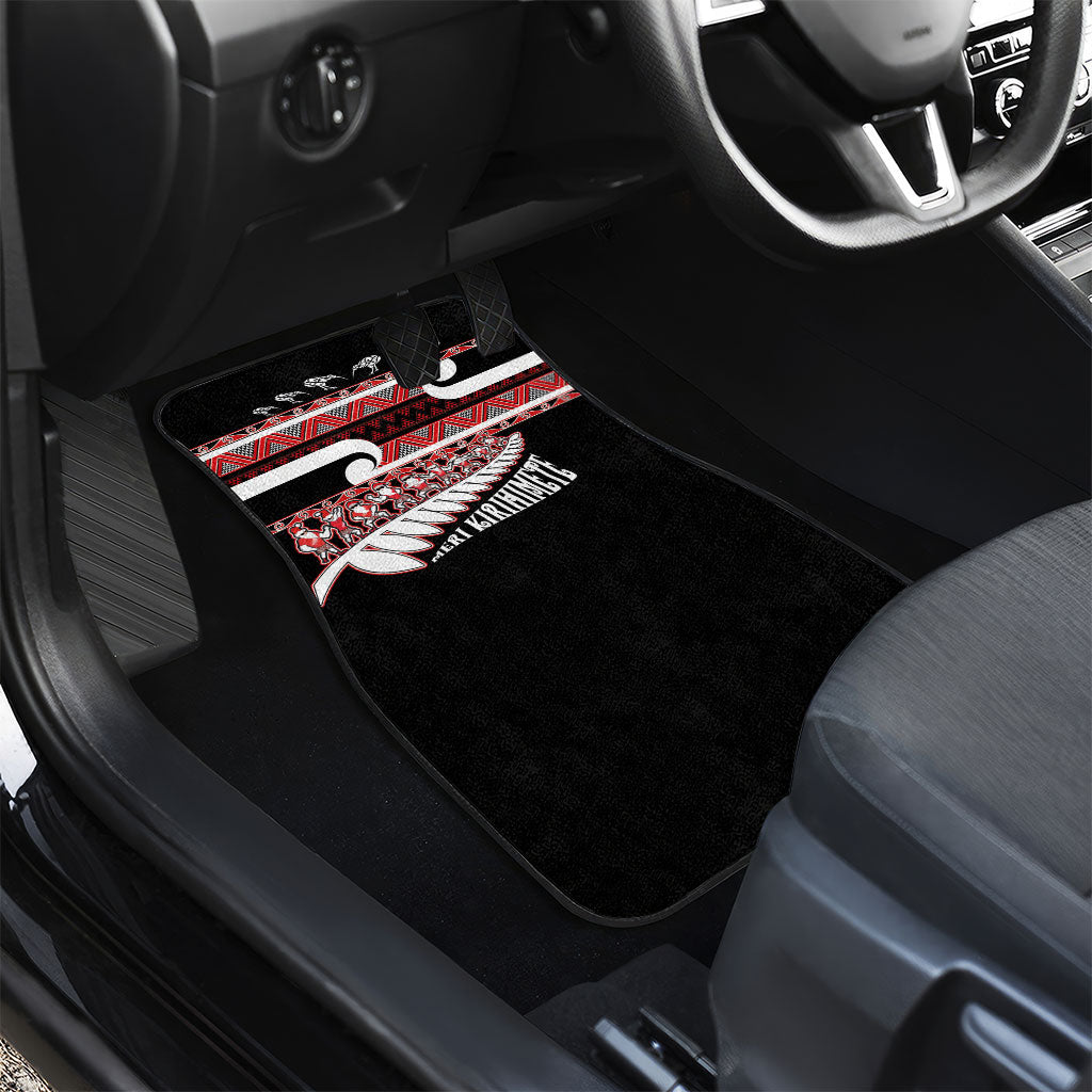 New Zealand Christmas Car Mats Funny Santa Claus Haka Dance with Tukutuku LT03 - Polynesian Pride