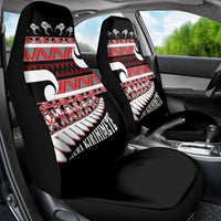 New Zealand Christmas Car Seat Cover Funny Santa Claus Haka Dance with Tukutuku LT03 - Polynesian Pride
