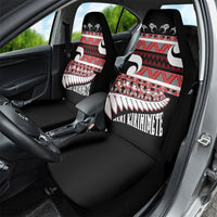 New Zealand Christmas Car Seat Cover Funny Santa Claus Haka Dance with Tukutuku LT03 - Polynesian Pride