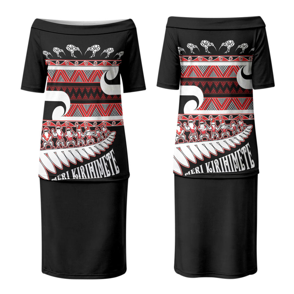 New Zealand Christmas Couples Matching Puletasi and Hawaiian Shirt Funny Santa Claus Haka Dance with Tukutuku LT03 - Polynesian Pride