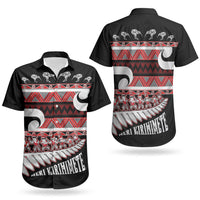 New Zealand Christmas Couples Matching Tank Maxi Dress and Hawaiian Shirt Funny Santa Claus Haka Dance with Tukutuku