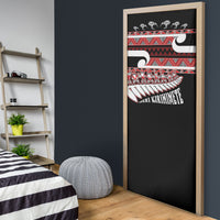 New Zealand Christmas Door Cover Funny Santa Claus Haka Dance with Tukutuku LT03 - Polynesian Pride