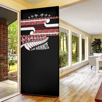 New Zealand Christmas Door Cover Funny Santa Claus Haka Dance with Tukutuku LT03 - Polynesian Pride