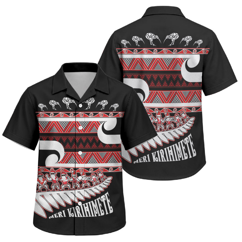 New Zealand Christmas Family Matching Off Shoulder Maxi Dress and Hawaiian Shirt Funny Santa Claus Haka Dance with Tukutuku LT03 Son's Shirt Multicolor - Polynesian Pride
