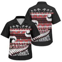 New Zealand Christmas Family Matching Short Sleeve Bodycon Dress and Hawaiian Shirt Funny Santa Claus Haka Dance with Tukutuku