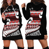 New Zealand Christmas Hoodie Dress Funny Santa Claus Haka Dance with Tukutuku LT03 - Polynesian Pride