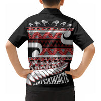 New Zealand Christmas Kid Hawaiian Shirt Funny Santa Claus Haka Dance with Tukutuku