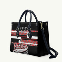 New Zealand Christmas Leather Bag Funny Santa Claus Haka Dance with Tukutuku LT03 Multicolor - Polynesian Pride