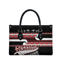 New Zealand Christmas Leather Bag Funny Santa Claus Haka Dance with Tukutuku LT03 - Polynesian Pride