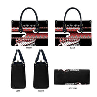New Zealand Christmas Leather Bag Funny Santa Claus Haka Dance with Tukutuku LT03 - Polynesian Pride