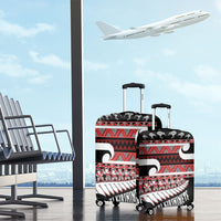 New Zealand Christmas Luggage Cover Funny Santa Claus Haka Dance with Tukutuku LT03 - Polynesian Pride