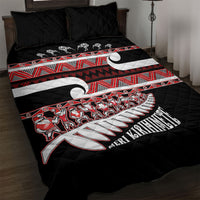 New Zealand Christmas Quilt Bed Set Funny Santa Claus Haka Dance with Tukutuku LT03 Multicolor - Polynesian Pride