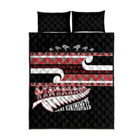 New Zealand Christmas Quilt Bed Set Funny Santa Claus Haka Dance with Tukutuku LT03 - Polynesian Pride