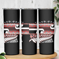 New Zealand Christmas Skinny Tumbler Funny Santa Claus Haka Dance with Tukutuku LT03 - Polynesian Pride