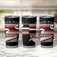 New Zealand Christmas Tumbler Cup Funny Santa Claus Haka Dance with Tukutuku LT03 - Polynesian Pride