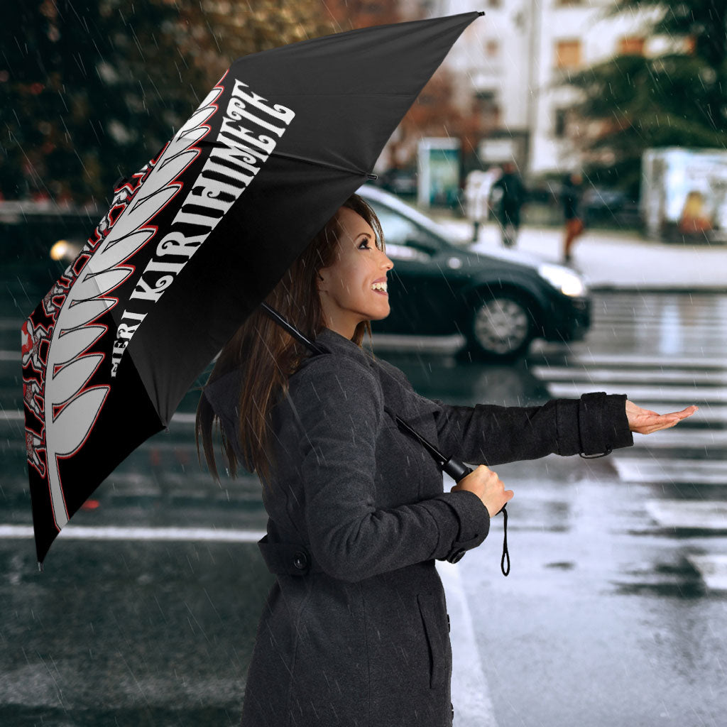 New Zealand Christmas Umbrella Funny Santa Claus Haka Dance with Tukutuku LT03 - Polynesian Pride