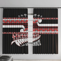 New Zealand Christmas Window Curtain Funny Santa Claus Haka Dance with Tukutuku LT03 With Hooks Multicolor - Polynesian Pride