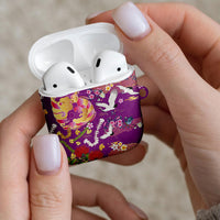 Hawaiian and Japanese Culture Together AirPods Case Kakau Tribal Pattern and Irezumi Art Purple Color LT03 - Polynesian Pride