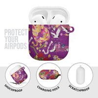 Hawaiian and Japanese Culture Together AirPods Case Kakau Tribal Pattern and Irezumi Art Purple Color LT03 - Polynesian Pride