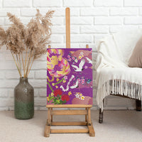 Hawaiian and Japanese Culture Together Canvas Wall Art Kakau Tribal Pattern and Irezumi Art Purple Color LT03 - Polynesian Pride