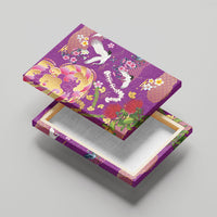 Hawaiian and Japanese Culture Together Canvas Wall Art Kakau Tribal Pattern and Irezumi Art Purple Color LT03 - Polynesian Pride