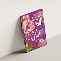 Hawaiian and Japanese Culture Together Canvas Wall Art Kakau Tribal Pattern and Irezumi Art Purple Color LT03 - Polynesian Pride