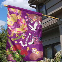 Hawaiian and Japanese Culture Together Garden Flag Kakau Tribal Pattern and Irezumi Art Purple Color LT03 - Polynesian Pride