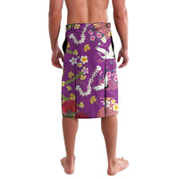 Hawaiian and Japanese Culture Together Lavalava Kakau Tribal Pattern and Irezumi Art Purple Color LT03 - Polynesian Pride