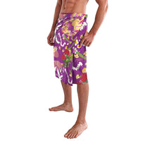 Hawaiian and Japanese Culture Together Lavalava Kakau Tribal Pattern and Irezumi Art Purple Color LT03 - Polynesian Pride