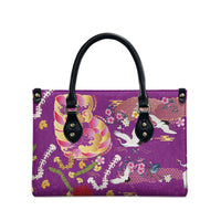 Hawaiian and Japanese Culture Together Leather Bag Kakau Tribal Pattern and Irezumi Art Purple Color LT03 - Polynesian Pride