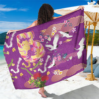 Hawaiian and Japanese Culture Together Sarong Kakau Tribal Pattern and Irezumi Art Purple Color LT03 One Size 44 x 66 inches Purple - Polynesian Pride