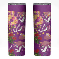 Hawaiian and Japanese Culture Together Skinny Tumbler Kakau Tribal Pattern and Irezumi Art Purple Color LT03 Purple - Polynesian Pride
