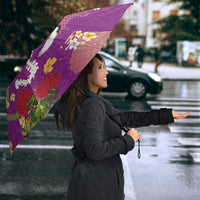 Hawaiian and Japanese Culture Together Umbrella Kakau Tribal Pattern and Irezumi Art Purple Color LT03 - Polynesian Pride