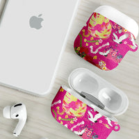 Hawaiian and Japanese Culture Together AirPods Case Kakau Tribal Pattern and Irezumi Art Pink Color LT03 - Polynesian Pride