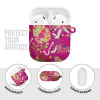 Hawaiian and Japanese Culture Together AirPods Case Kakau Tribal Pattern and Irezumi Art Pink Color LT03 - Polynesian Pride