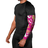 Hawaiian and Japanese Culture Together Arm Sleeves Kakau Tribal Pattern and Irezumi Art Pink Color LT03 - Polynesian Pride