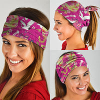 Hawaiian and Japanese Culture Together Neck Gaiter Kakau Tribal Pattern and Irezumi Art Pink Color LT03 - Polynesian Pride