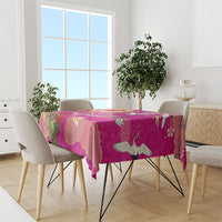 Hawaiian and Japanese Culture Together Tablecloth Kakau Tribal Pattern and Irezumi Art Pink Color LT03 - Polynesian Pride