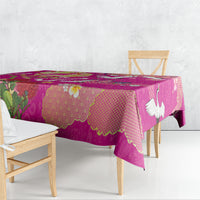 Hawaiian and Japanese Culture Together Tablecloth Kakau Tribal Pattern and Irezumi Art Pink Color LT03 - Polynesian Pride