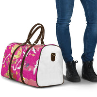 Hawaiian and Japanese Culture Together Travel Bag Kakau Tribal Pattern and Irezumi Art Pink Color LT03 - Polynesian Pride