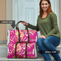 Hawaiian and Japanese Culture Together Travel Bag Kakau Tribal Pattern and Irezumi Art Pink Color LT03 - Polynesian Pride