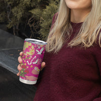 Hawaiian and Japanese Culture Together Tumbler Cup Kakau Tribal Pattern and Irezumi Art Pink Color LT03 - Polynesian Pride