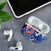 Hawaiian and Japanese Culture Together AirPods Case Kakau Tribal Pattern and Irezumi Art Blue Color LT03 - Polynesian Pride