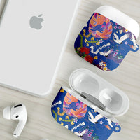 Hawaiian and Japanese Culture Together AirPods Case Kakau Tribal Pattern and Irezumi Art Blue Color LT03 - Polynesian Pride