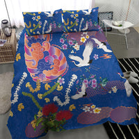 Hawaiian and Japanese Culture Together Bedding Set Kakau Tribal Pattern and Irezumi Art Blue Color LT03 - Polynesian Pride